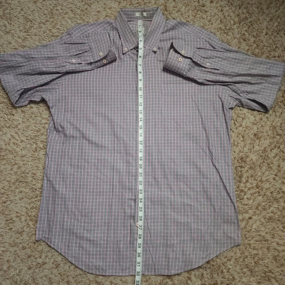 Peter‎ Millar Pink Plaid Mens L Oxford Long Sleeve Button Up Casual Shirt - Picture 4 of 6